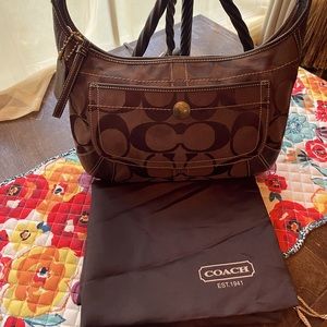 Vintage Coach monogram shoulder bag / dust bag.